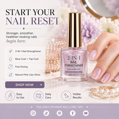 🎉💅 40% OFF !! ⏰ Lilac Glossy Nail Strengthener – Strengthen Weak Nails & Restore Natural Shine — Devareon®