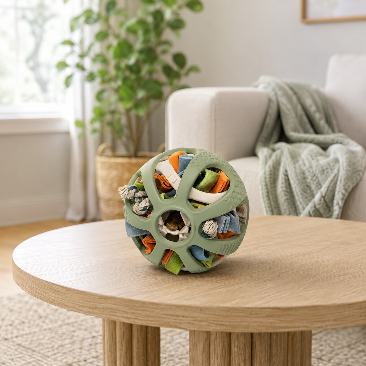 Interactive Snuffle Puzzle Ball for Dogs – Treat-Dispensing Enrichment Toy