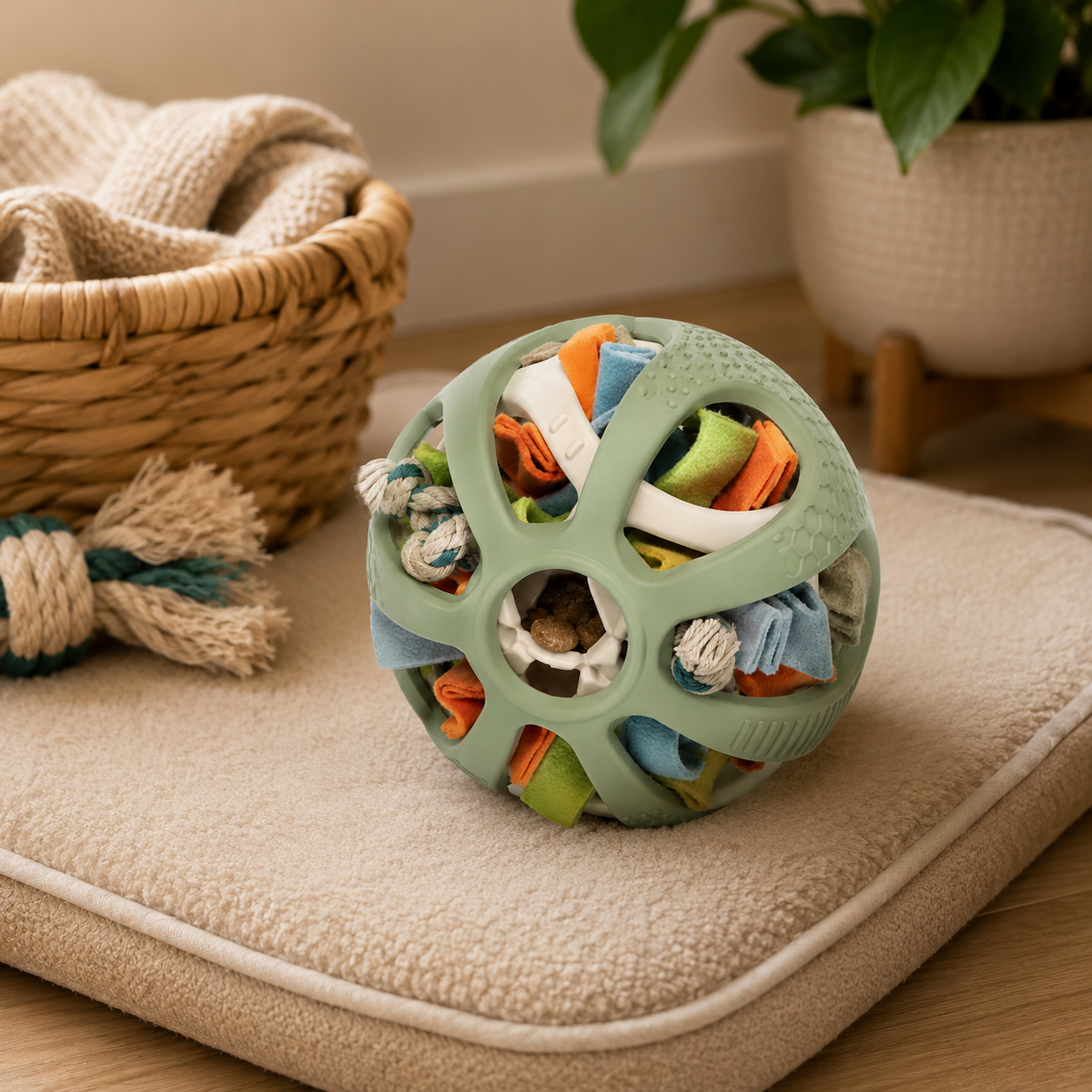 Interactive Snuffle Puzzle Ball for Dogs – Treat-Dispensing Enrichment Toy