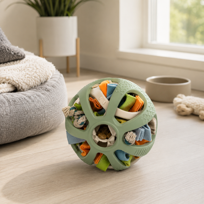 Interactive Snuffle Puzzle Ball for Dogs – Treat-Dispensing Enrichment Toy