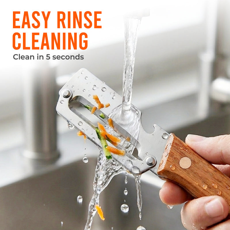 Easy-Grip Wooden Peeler & Veggie Shredder