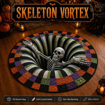 KORAKIO® 💀🌀 Halloween 3D Illusion Rug