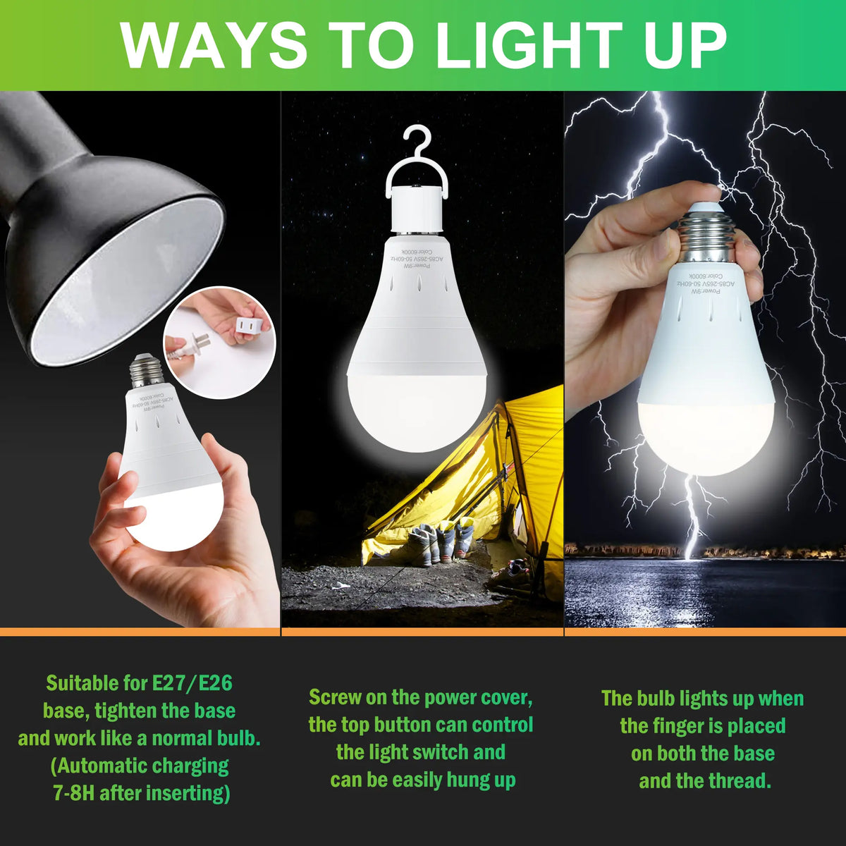 BVJ®🔥LAST DAY 70% OFF ✨ Rechargeable Emergency Light Bulbs – Stay Lit During Outages