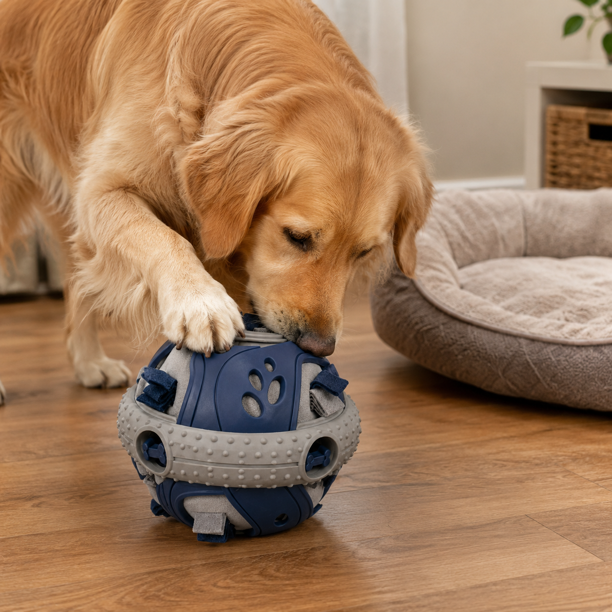 SnuffleSphere Interactive Treat Puzzle Ball – Sniff, Search & Play