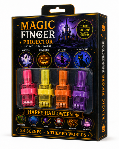 Billhol® 🎃2026 Magic Finger Projection Light-Halloween Limited Edition👻 Create 24+ Immersive Scenes Across 6 Themed Worlds
