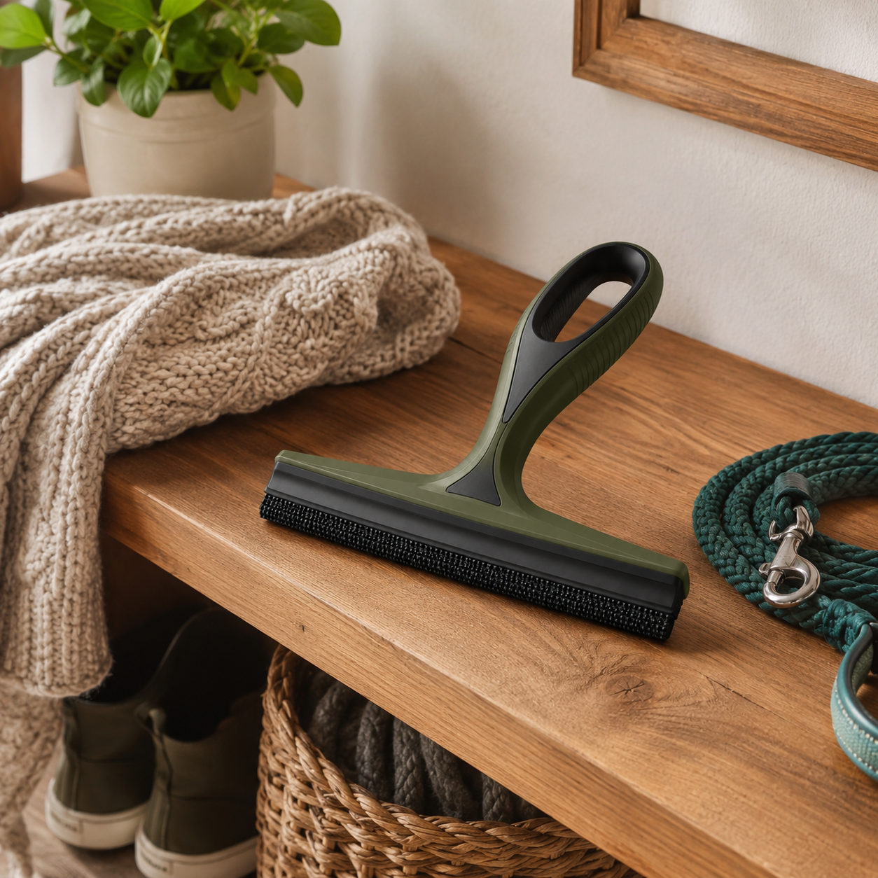 Reusable Pet Hair Remover Rake for Carpets & Furniture