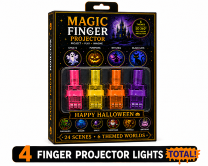 Billhol® 🎃2026 Magic Finger Projection Light-Halloween Limited Edition👻 Create 24+ Immersive Scenes Across 6 Themed Worlds
