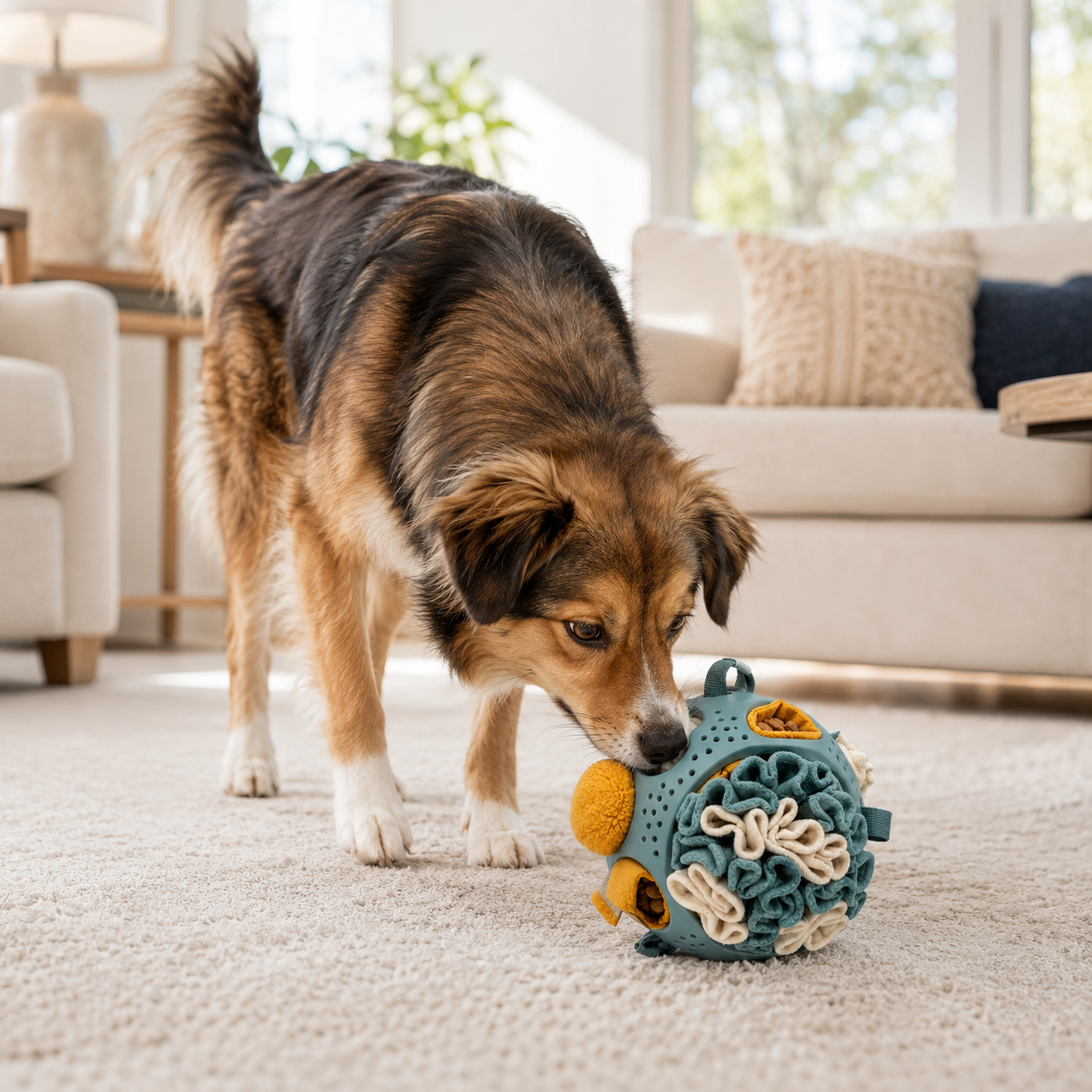 BloomSniff Interactive Dog Puzzle Ball – Treat Hiding & Slow Feeding Toy