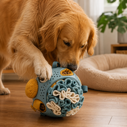 BloomSniff Interactive Dog Puzzle Ball – Treat Hiding & Slow Feeding Toy