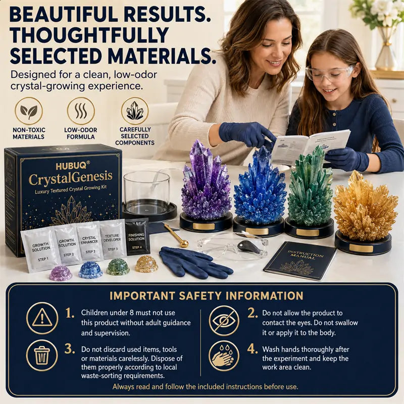 HUBUQ® CrystalGenesis — Luxury Textured Crystal Growing Kit