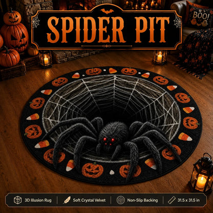 KORAKIO® 💀🌀 Halloween 3D Illusion Rug