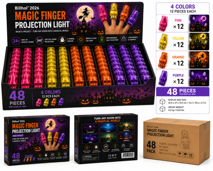 Billhol® 🎃2026 Magic Finger Projection Light-Halloween Limited Edition👻 Create 24+ Immersive Scenes Across 6 Themed Worlds