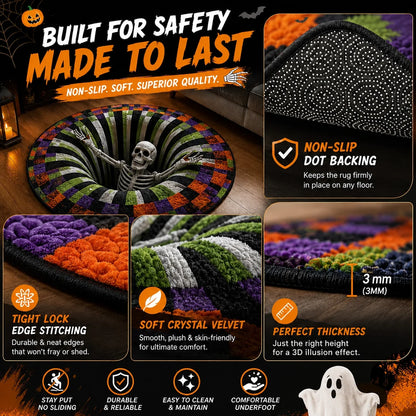 KORAKIO® 💀🌀 Halloween 3D Illusion Rug