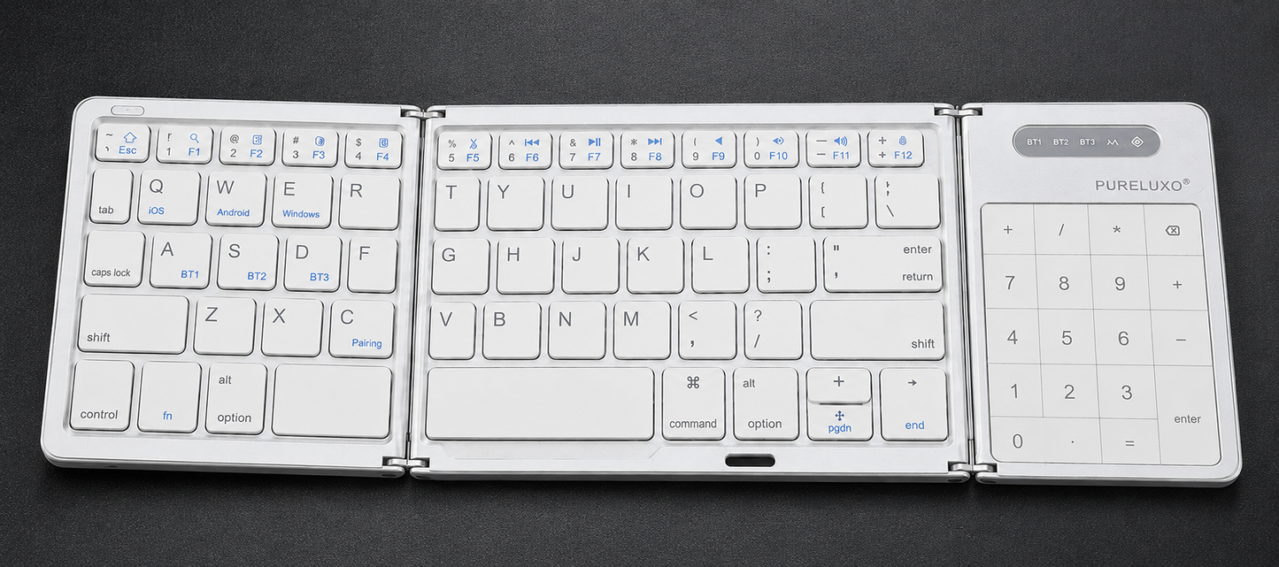 🔥Pureluxo® FoldLink Pro — 5-Device Folding Touch Numpad Keyboard