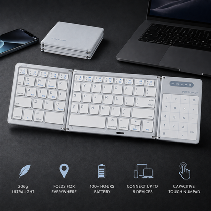 🔥Pureluxo® FoldLink Pro — 5-Device Folding Touch Numpad Keyboard