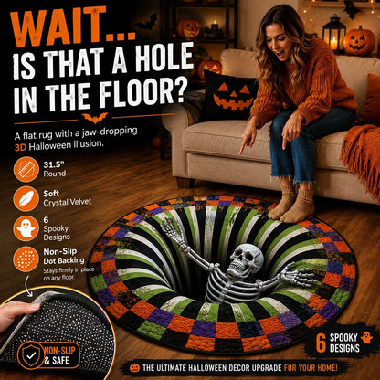 KORAKIO® 💀🌀 Halloween 3D Illusion Rug