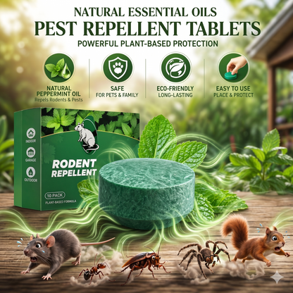 💥LAST DAY SALE 50%OFF💥🟢Healrize®Natural Peppermint Rodent Repellent Tablets – 10 Pack