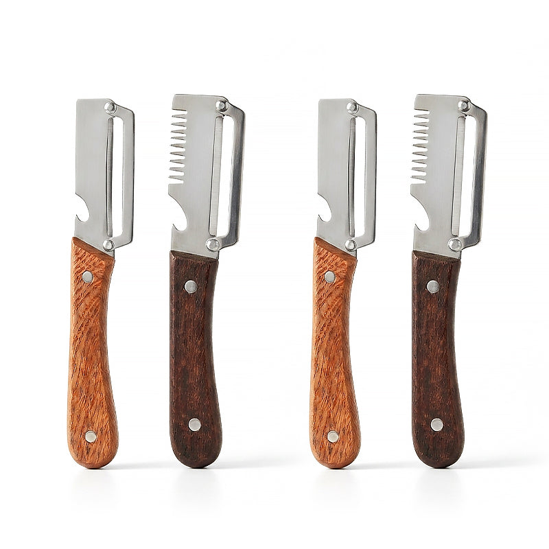 Easy-Grip Wooden Peeler & Veggie Shredder