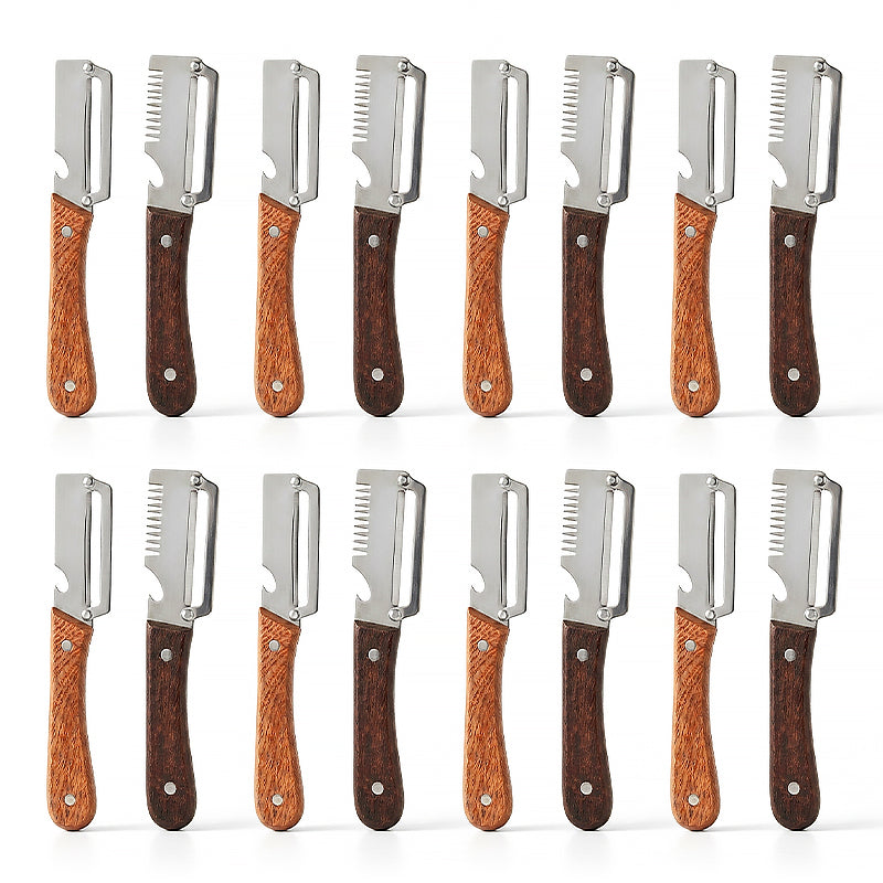 Easy-Grip Wooden Peeler & Veggie Shredder