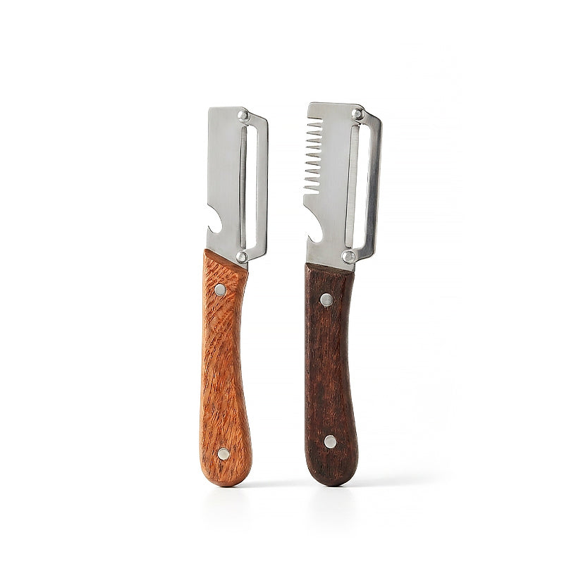 Easy-Grip Wooden Peeler & Veggie Shredder