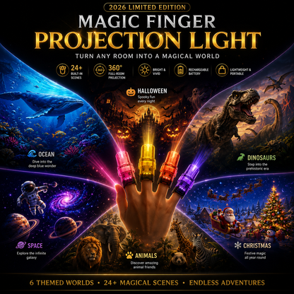 Billhol® 🎃2026 Magic Finger Projection Light-Halloween Limited Edition👻 Create 24+ Immersive Scenes Across 6 Themed Worlds