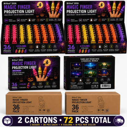 Billhol® 🎃2026 Magic Finger Projection Light-Halloween Limited Edition👻 Create 24+ Immersive Scenes Across 6 Themed Worlds