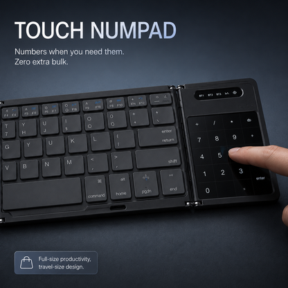 🔥Pureluxo® FoldLink Pro — 5-Device Folding Touch Numpad Keyboard