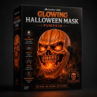 🎃 Careflux® 2026 Interactive Glow Halloween Mask 👻🌫️🔊