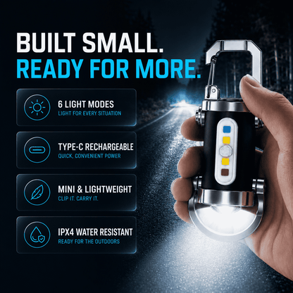 Sky-Reaching Beam Mini Keychain Flashlight – Ultra Bright Waterproof LED Pocket Light