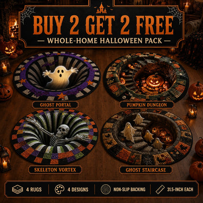 Pureluxo® 💀🌀 Halloween 3D Illusion Rug🌀